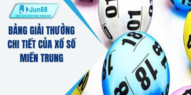 Bảng giải thưởng chi tiết của xổ số miền Trung